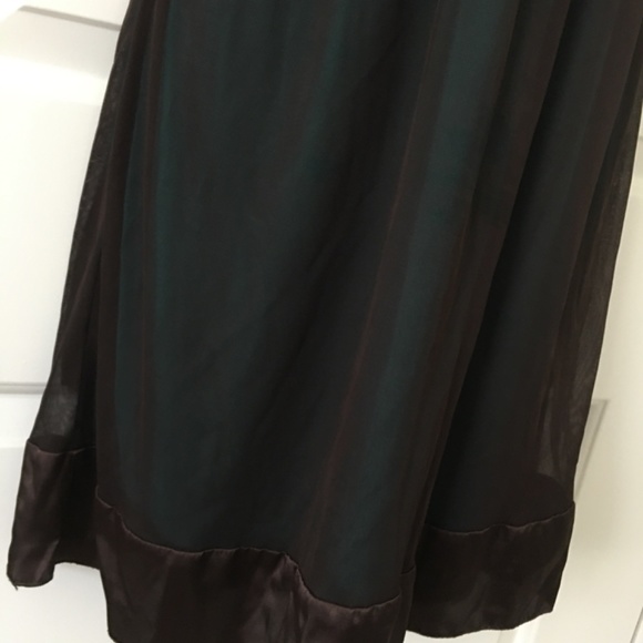 Intrigue Dark Brown Turquoise Hue Beaded Dress. Size M - Picture 2 of 8